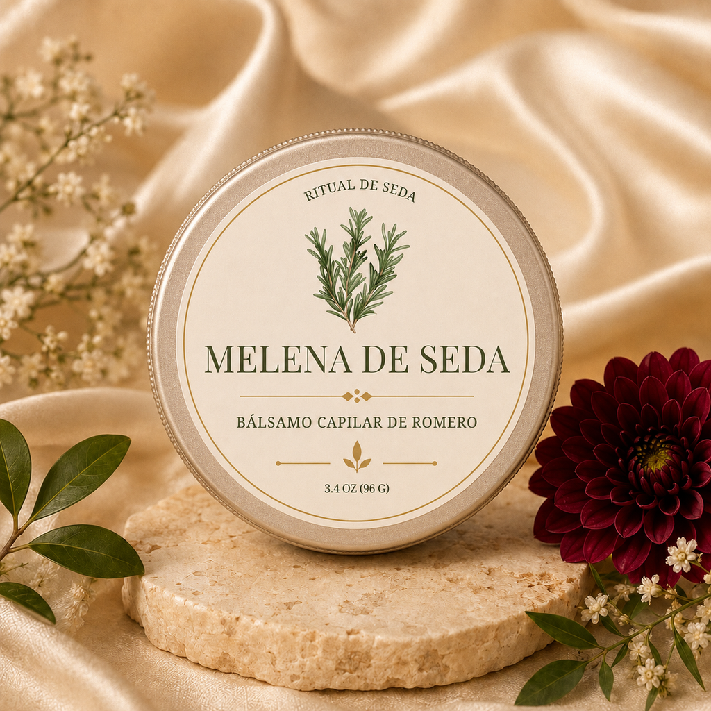 Melena de Seda – Bálsamo Capilar Botánico con Romero y Aceites Nutritivos | 3.4 oz